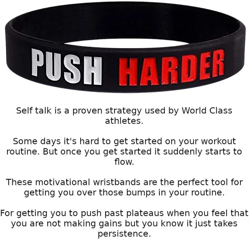 Vista 2 de Work Out - Paquete de 6 pulseras motivacionales inspiradoras para atletas