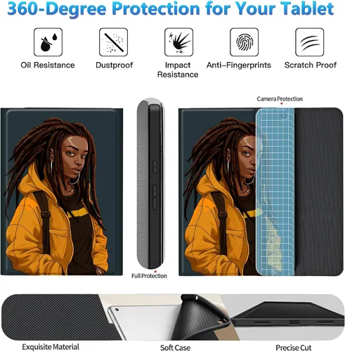 Vista 3 de Funda de teclado para Samsung Galaxy Tab S6 Lite 2022/2020, Galaxy Tab S6 Lite SM-P610/P613/P615/P619 con teclado Bluetooth inalámbrico desmontable