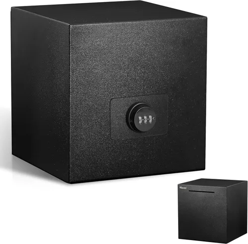 Vista 7 de hicocool alcancía para adultos con contraseña de acero inoxidable reutilizable, caja de dinero de metal con cerradura, caja de ahorro de dinero Negro