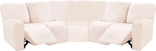 Vista 35 de ULTICOR Fundas de sofá reclinable seccional en forma de L de 7 piezas, fundas de terciopelo elásticas para sofá reclinable en forma de L, gruesas