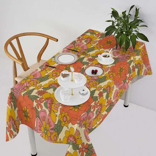 Vista 9 de Mantel azteca suroeste, diseño étnico tribal geométrico, estilo vintage, bohemio, elegante, lavable, para comedor, cocina, granja, fiesta