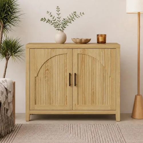 Vista 10 de Bestier Aparador moderno de 37" con almacenamiento, roble negro