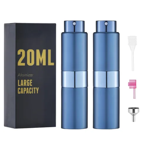 Vista 19 de Botella de perfume de viaje recargable 0.7 fl oz, atomizador de spray de colonia grande, negro