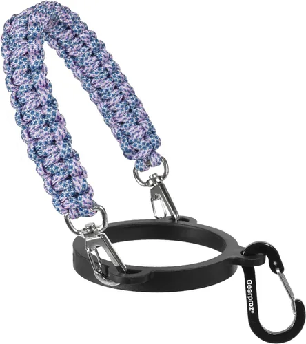 Vista 13 de HydroCord 2.0 - Mango de paracaídas para botellas de 12 a 40 onzas, color negro Anillo de boca ancha y mosquetón, compatible con Hydroflask 1.0