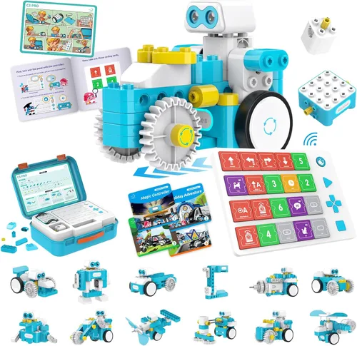 Vista 9 de WhalesBot B3 Pro Kit de Robot de Programación 24-en-1 STEM Juguetes para Niños 4+, Lápiz Inteligente Avanzado y Tarjetas de Programación, Juguetes