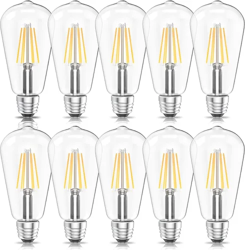 Vista 11 de Ralbay Bombillas LED Edison ST48 vintage equivalentes a 60 vatios, paquete de 6, luz blanca natural brillante de 4500 K, bombillas de filamento LED