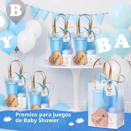 Vista 4 de 56 premios de baby shower para ganadores de juegos, regalos de baby shower, incluyendo vaso de plástico, cuaderno, velas perfumadas, bolígrafos Azul