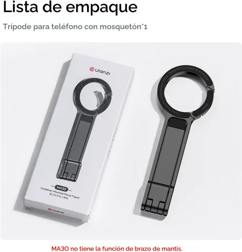Vista 9 de ULANZI MA30 - Soporte magnético de trípode para iPhone - Maglock de aluminio para teléfono inteligente, mini trípode de bolsillo, soporte