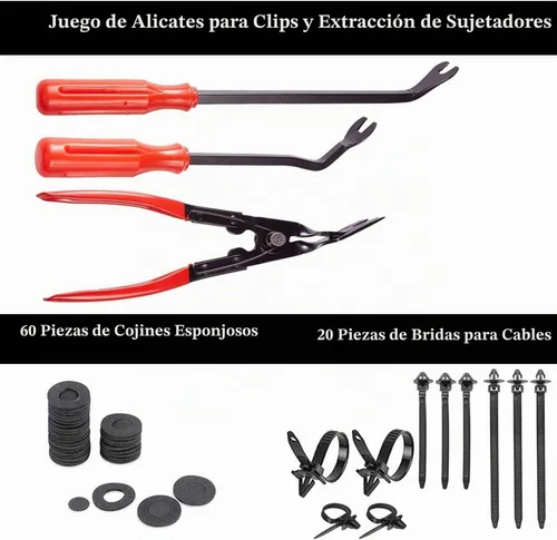 Vista 3 de Uolor Kit de herramientas de extracción de molduras de 268 piezas, kit de herramientas de palanca para automóvil, herramienta de extracción de panel