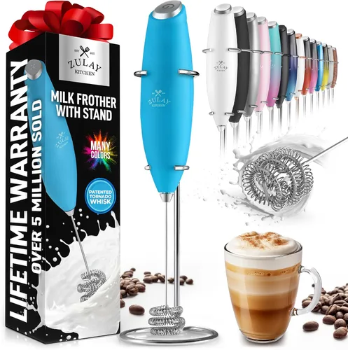 Vista 497 de Zulay Milk Boss Espumador de leche potente manual, hace espuma para latte, batidor para mezclar bebidas, café, miniespumador para capuchino, frappé