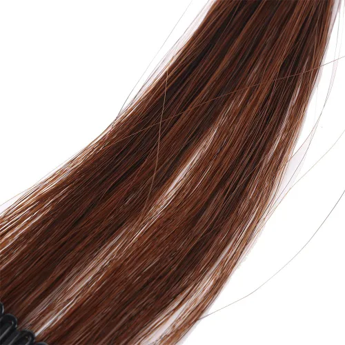 Vista 8 de Vctitil Flequillo de pelo falso para mujer, fleco lateral natural, fleco lateral largo, ondulado, rizado, clip en fleco lateral frontal (negro)