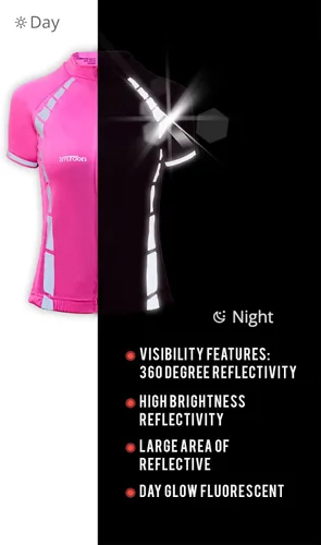 Vista 2 de ReflecToes Camiseta de ciclismo de alta visibilidad - Reflectante Hi-Viz Ciclismo Camisa Hombres y Mujeres