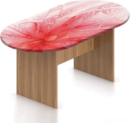 Vista 9 de XISUNYA Mantel ovalado ajustable para patio, de poliéster elástico rústico, mantel con estampado de tablones de madera dura, se adapta a mesas