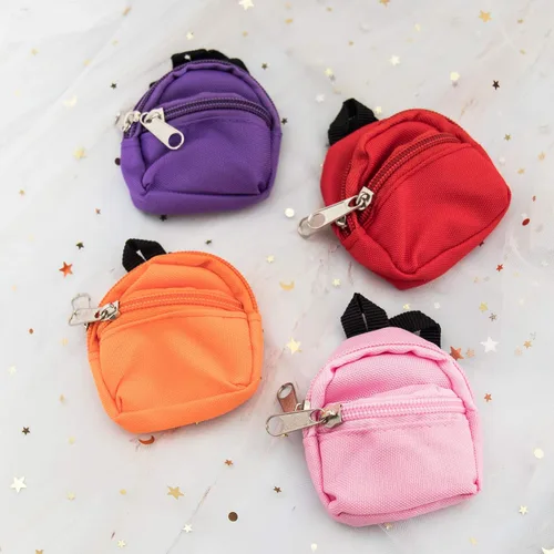 Vista 3 de SOTOGO 10 piezas de mochilas para muñecas, mini muñecas con cremallera, accesorios para casa de muñecas, accesorios para muñecas para suministros
