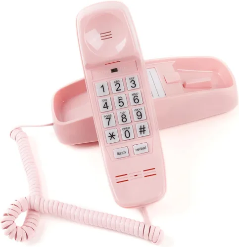 Vista 10 de Teléfono de pared con cable, teléfonos fijos para personas mayores con botones grandes, teléfono de escritorio de oficina con volumen alto ajustable