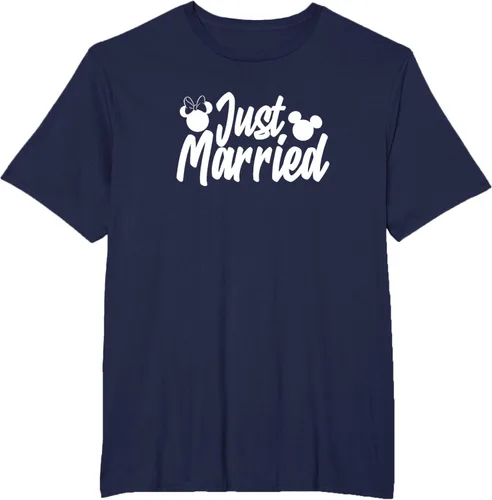 Vista 18 de Disney Mickey & Friends Mickey & Minnie Just Married Lyrics Camiseta Negro
