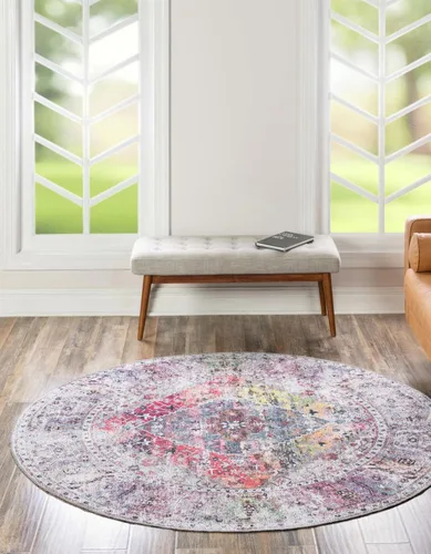 Vista 29 de Unique Loom Yara Collection - Alfombra de área Yash (2' x 3' Rectángulo, Lino Carbón/Beige)