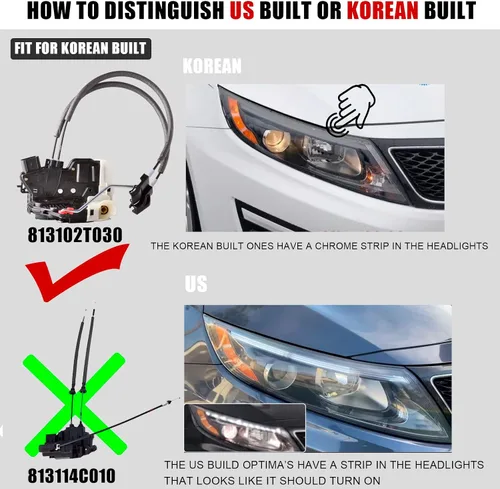 Vista 2 de Actuador de bloqueo de puerta delantera izquierda compatible con Kia Optima 2011-2013 Reemplazo de bloqueo de puerta lateral del conductor