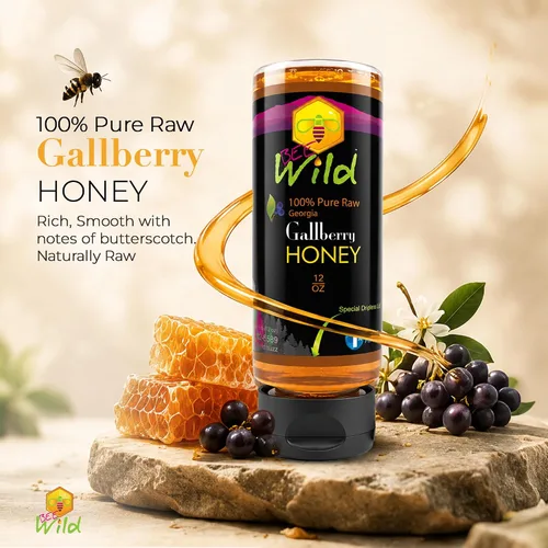 Vista 7 de Bee Wild 100% Pure Raw Honey - Gallberry 12 onzas