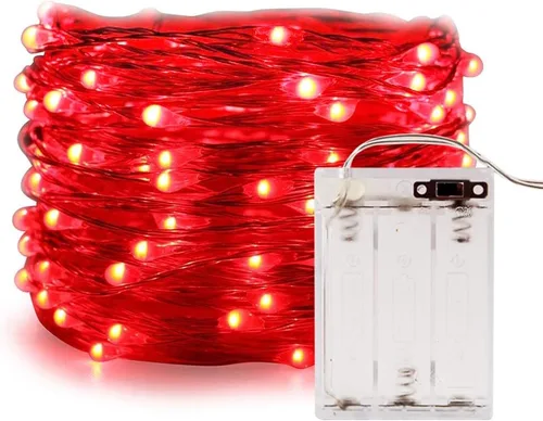 Vista 12 de ANJAYLIA Paquete de 4 luces de hadas de 16.4 pies, 50 luces LED, funciona con pilas, mini luces estrelladas parpadeantes para bodas, fiestas Blanco