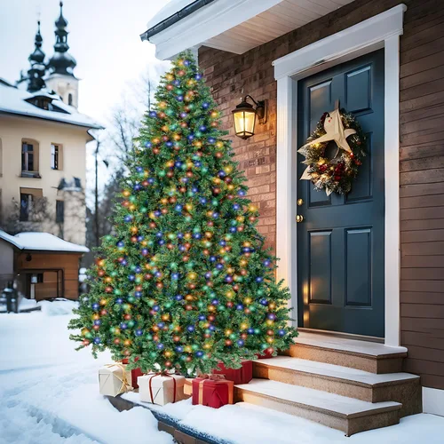 Vista 8 de Árbol de Navidad de 4 pies con luces, árbol de Navidad artificial con 100 luces LED y 334 puntas de ramas, árbol de Navidad con soporte plegable