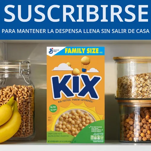 Vista 8 de Kix Cereal de desayuno de grano entero, bolitas de cereal de maíz crujientes, tamaño familiar, 18 oz