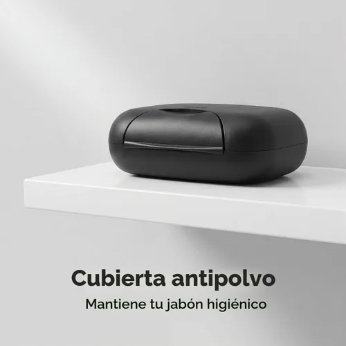 Vista 7 de Contenedor para jabón, estuche portátil para guardar jabón en barra para baño y cocina (negro)