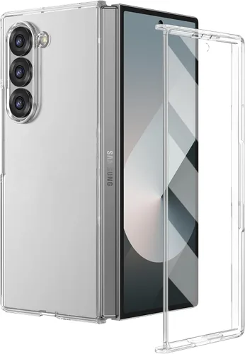 Vista 19 de Ruky Funda para Samsung Galaxy Z Fold 5, cubierta de cuerpo completo con protector de pantalla integrado, soporte de carga inalámbrica de PC duro