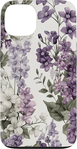 Vista 7 de White Violet Purple Lavender Lilac Floral Funda de flores botánicas para iPhone 17