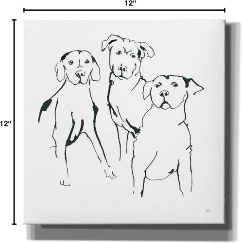Vista 9 de Epic Graffiti 'Lovable Mutts II' por Chris Paschke, lienzo de arte de pared Giclée, 12 x 12 pulgadas