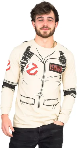 Vista 5 de Mad Engine Back Print Graphic Tees Ghostbusters Adult Long Sleeve Costume T-Shirt for Men & Women