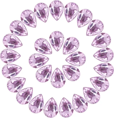 Vista 22 de Jyukan DIY lágrima de cristal AB resina diamantes de imitación Pointback cristal facetado fabricación de joyería artesanal (50 unidades)