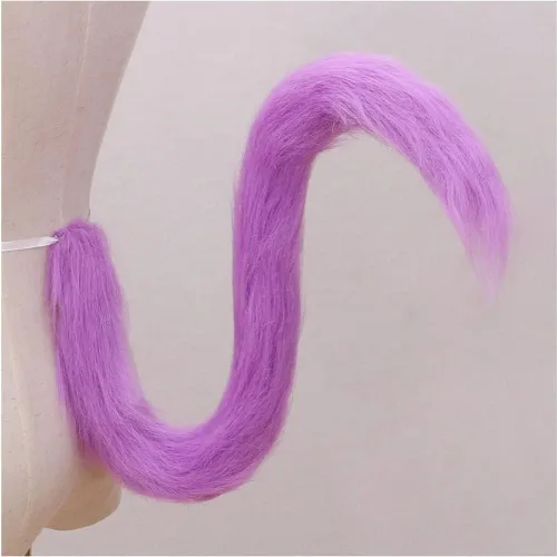 Vista 2 de ILUFAM Cola de gato para cosplay de 31.5 pulgadas de largo, cola de animal de felpa esponjosa para adultos y niños, fiesta de Halloween, accesorios