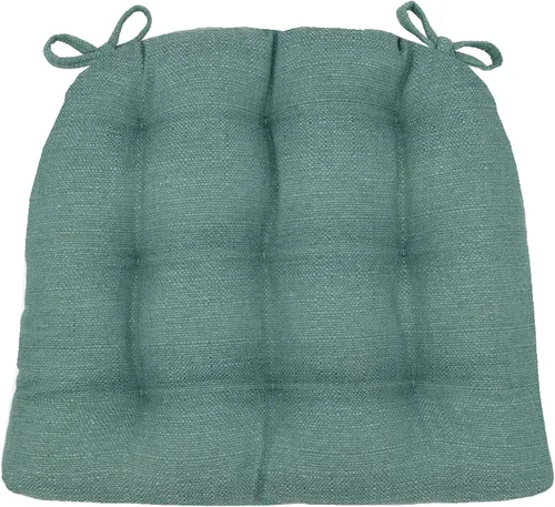 Vista 23 de Barnett Almohadilla para silla de comedor con lazos. Gamuza microfibra, microgamuza, reversible, relleno de espuma de látex, se puede lavar a Negro