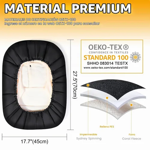 Vista 5 de Orzbow Winter Carseat Cover for Baby, Cozy Fleece, Universal Fit, Black Negro