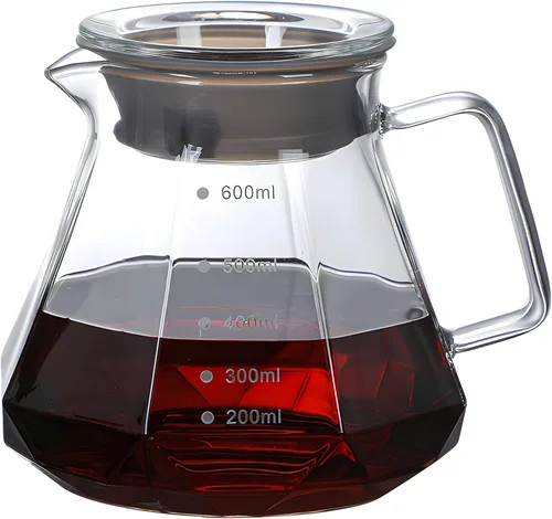 Vista 8 de Servidor de Café de Vidrio para Cafetera de Goteo, Jarra de Café de Vidrio Estándar, Cafetera con Tapa, Transparente, 01 360ml (12oz)