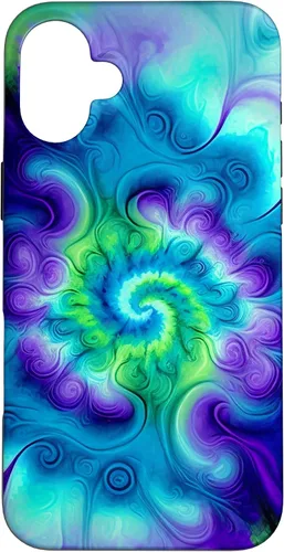 Vista 23 de Tie Dye Colorido Azul Cian Púrpura Verde Diseño Caso para iPhone 17