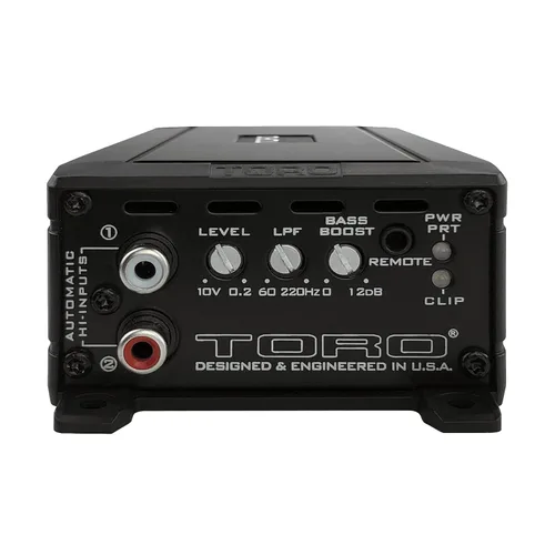 Vista 4 de TORO TECH MR2 Micro 500W RMS Monoblock Amplificador de coche Amplificador de potencia de subwoofer clase D pico de 1000 W, estable de 1 Ω