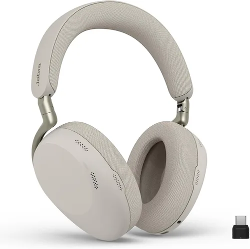 Vista 14 de Jabra Evolve3 85 - Auriculares inalámbricos Bluetooth con micrófono para el trabajo, USB-A, tecnología de llamada de voz AI, cancelación activa