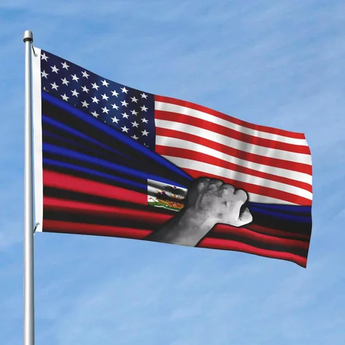 Vista 21 de Bandera de Costa Rica y República Dominicana de 2 x 3 pies, bandera para exteriores, bandera de doble cara, bandera de jardín, bandera de bienvenida
