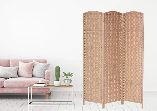 Vista 11 de Legacy Decor 8 Panels Room Divider Privacy Partition Screen Bamboo Fiber Natural Color 5.9 ft High X 11.7 ft Wide