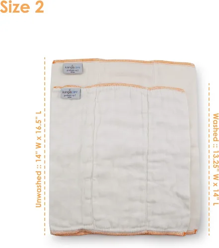 Vista 2 de Kanga Care Pañales reutilizables sin blanquear 70% viscosa de rayón de bambú / 30% algodón preplegados pañales de tela (6 unidades) – Talla 2: bebé