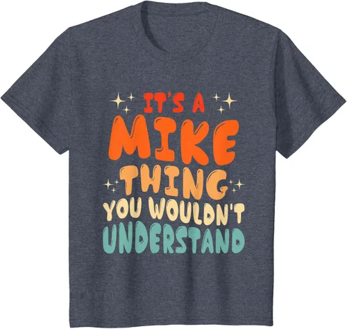 Vista 57 de Camiseta retro de los años 80 con texto en inglés "It's A Mike Thing You Wouldn't Understand", Negro