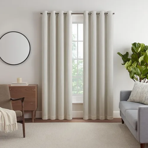 Vista 15 de Eclipse Décor Quinn - Cortina opaca 100 % sólida, con textura, absolutamente cero para privacidad, perfecta como cortinas de sala de estar