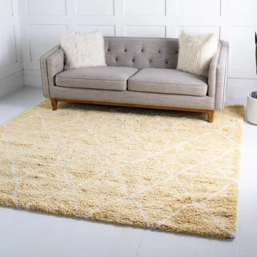 Vista 42 de Unique Loom Rabat Shag Collection - Alfombra de área con enrejado (2 pies 2 pulgadas x 3 pies 1 pulgada, rectangular, marfil puro/gris)