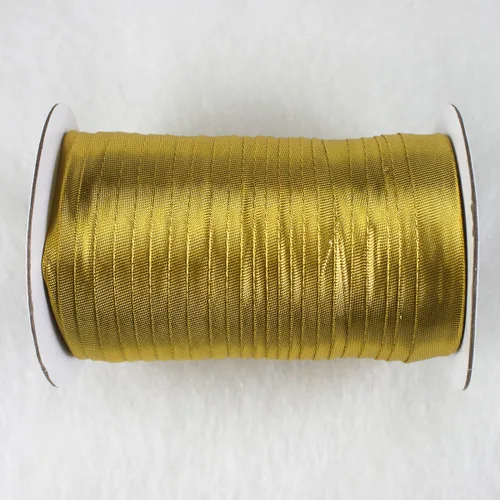 Vista 5 de Cinta de bies metálica de 0.591 in de un solo pliegue para coser 100% poliéster color sólido (dorado)