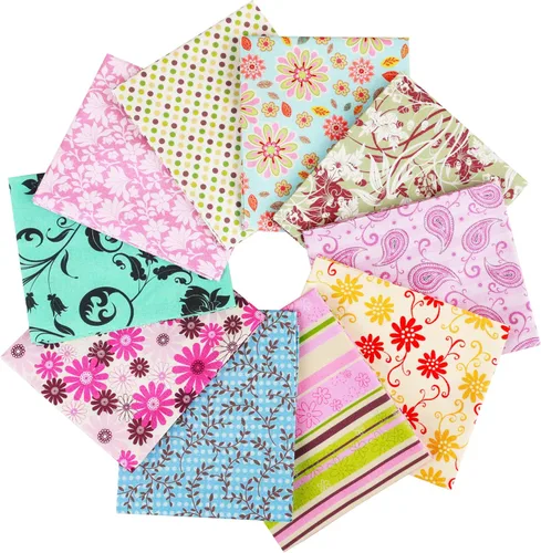 Vista 23 de Craftido -25 Opciones- Paquetes de Tela de Acolchado 100% Algodón 10pcs Fat Quarters 18"x21"-Peso Mediano 5.2 oz- Algodón Suave para Acolchado