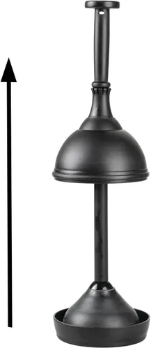 Vista 7 de mDesign Hyde Collection - Juego de émbolo de inodoro de plástico con tapa de elevación y bloqueo, soporte de almacenamiento independiente compacto