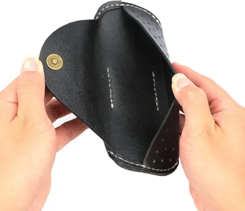Vista 6 de Tourbon Portable Leather Eyeglasses Case For 6 inch Glasses Eyewear Sunglasses Holder WBelt Loop