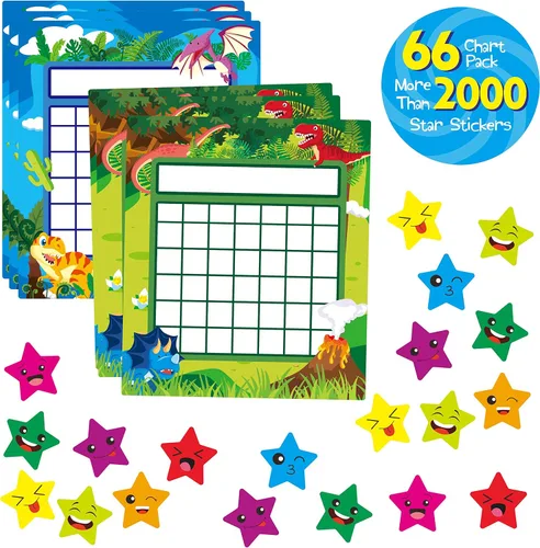 Vista 2 de Paquete de 66 cartas de recompensas de incentivos para maestros con calcomanías de estrellas 2024
